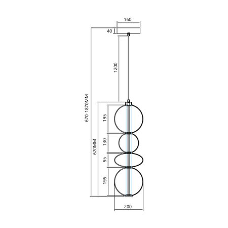 Lampa wisząca DAPHNE SMOKED 36W 3000K IP20