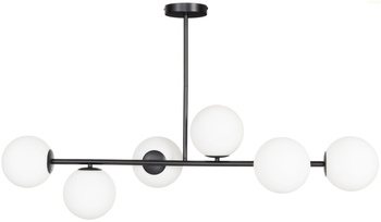 Lampa sufitowa Milano czarna 6xE14 mleczne kule EP1C20