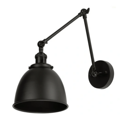 Kinkiet metalowy regulowany Rustic czarny mat 1xE27 Vintage Loft