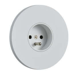 Gniazdo z bolcem podtynkowe okrągłe metalowe TOGGLICA ROUND biały mat