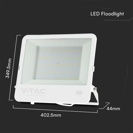Projektor LED V-TAC 200W 100Lm/W Przewód 1mb SAMSUNG CHIP Biały VT-44204 6500K 17540lm 5 Lat Gwarancji