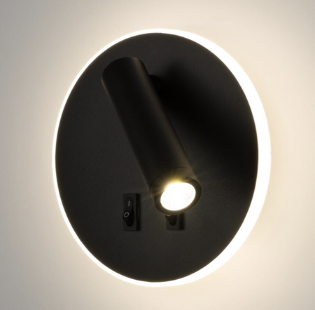 Nowoczesny Kinkiet Lumino Geo 2 x LED  czarny modern z włącznikiem 11W 4000K