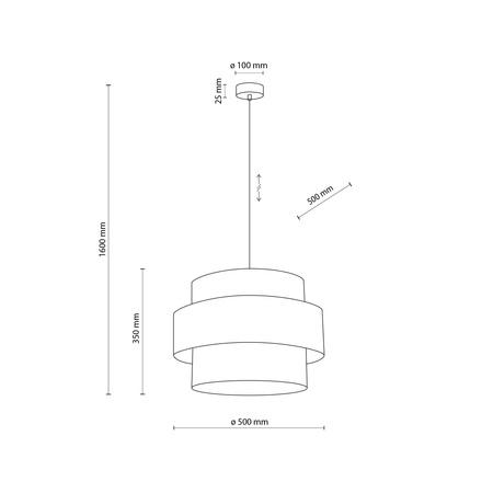 Lampa wisząca CALISTO Black E27 500