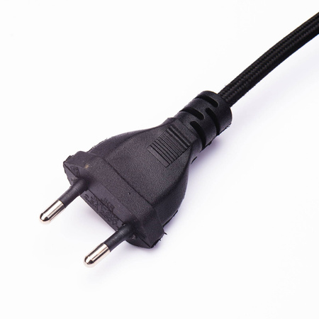 Przewód w oplocie kabel z wtyczką 4m czarny