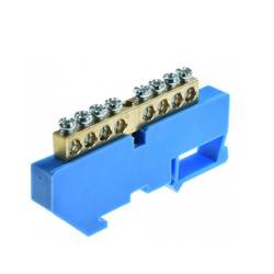 Listwa zerowa zacisk LZU- 8-B (4x16+4x16) NIEBIESKA