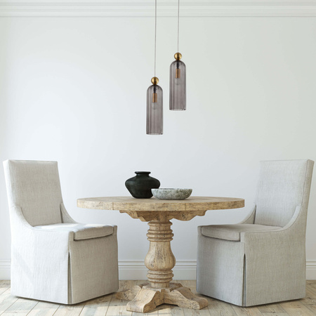 Lampa wisząca Piega 1xE14 dymna złota