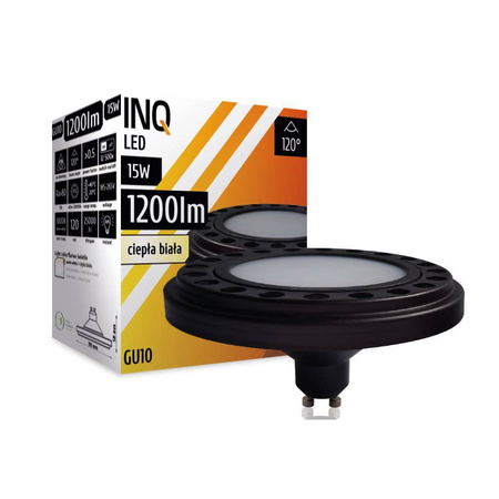 Żarówka Led AR111 GU10 15W ciepła 3000K czarna