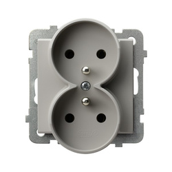 Ospel Sonata Kaszmir Gniazdo podwójne z uziemieniem moduł bez ramki GP-2RRZ/m/82