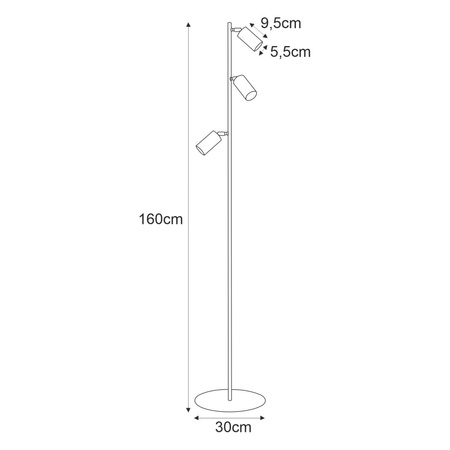 Lampa podłogowa z trzema reflektorami, beżowa K-5825 z serii MATI