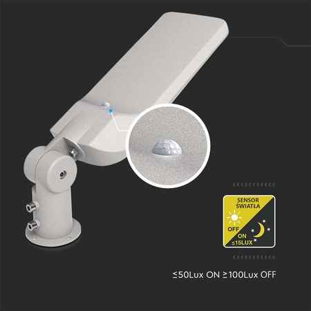 Oprawa Uliczna LED V-TAC SAMSUNG CHIP z regulacją i czujnikiem światła 150W 120Lm/W VT-169ST-S 6500K 16500lm 5 Lat Gwarancji