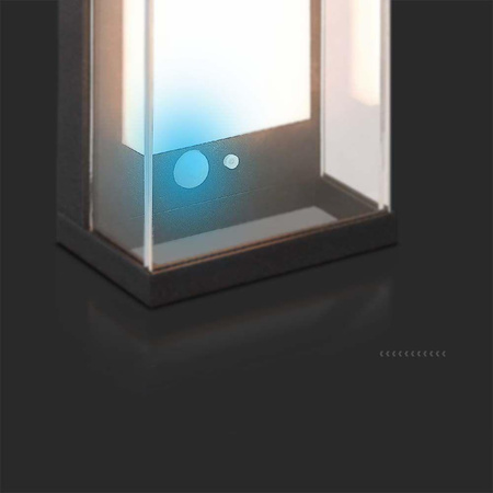 Kinkiet Ogrodowy Ścienny Solarny V-TAC 1W LED Czujnik Ruchu IP65 Szary Antracyt VT-1193 3000K 95lm