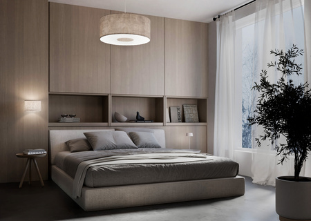 Kinkiet beżowy 2xG9 tkanina CEDRO B Nowodvorski 11669