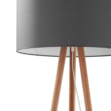 Nowoczesna lampa stojąca podłogowa Tokyo trójnóg szara sosna postarzana