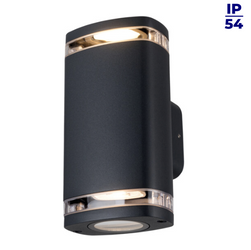 Kinkiet ogrodowy Oprawa elewacyjna ZEVI EL 2xGU10 B czarny z przeszkleniem