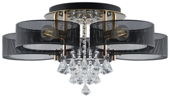 Lampa sufitowa Antila plafon 5xE27 LED z pilotem czarno złota