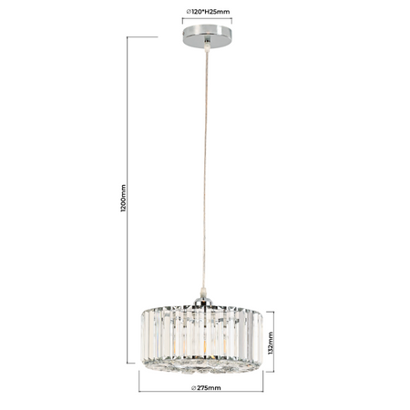 Okrągła lampa wisząca Vetro Złota1xE27