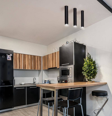 Długi downlight natynkowy 30cm GU10 do kuchni K-4406 z serii MILE BLACK