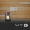 Lampka Nocna Światło Świecy V-TAC 3W LED Ładowanie USB Ściemnianie Czarna 