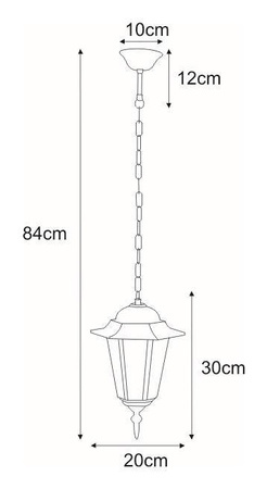 Lampa ogrodowa wisząca K-5009H CZARNY z serii STANDARD