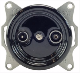 Gniazdo ceramiczne podtynkowe TV+R czarne retro