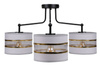 Lampa sufitowa czarny 3xE27 abażur biały + złoty Andy 33-00514