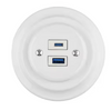 Gniazdo ceramiczne podtynkowe USB + C białe retro bez ramki