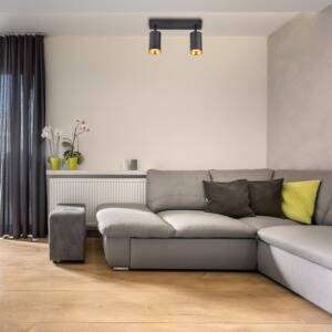 Lampa ścienno-sufitowa MARIBEL 2 GU10 czarno-złota + czarne pierścienie