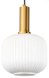 Lampa wisząca szklana MODERNA złota biała mleczna 1xE27