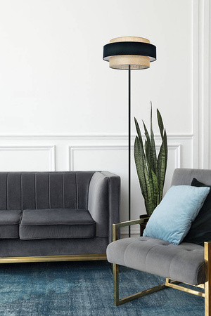 Efektowna lampa podłogowa z podwójnym abażurem K-5235 z serii GATO