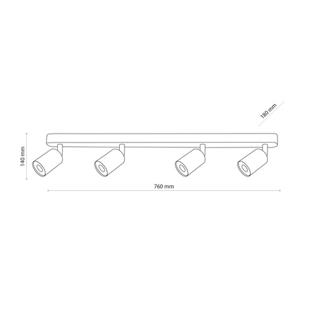 Lampa sufitowa TOP WOOD Black 4xGU10