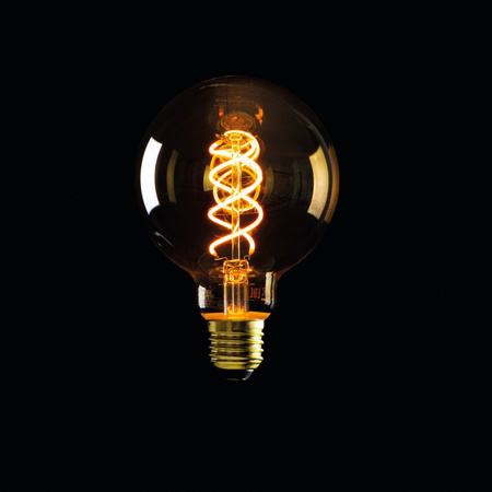 Żarówka dekoracyjna LED spirala E27 G95 5W bardzo ciepła 1800K