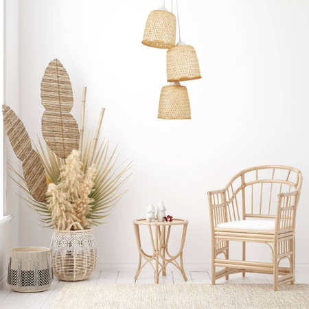 Lampa wisząca biała TRIO bambus 3xE27
