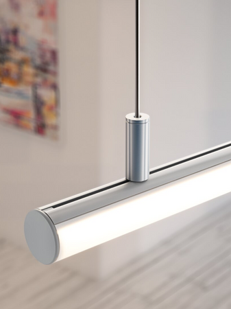 Profil aluminiowy JAZ do budowy opraw wiszących okrągły srebrny anodowany KLUŚ 2m