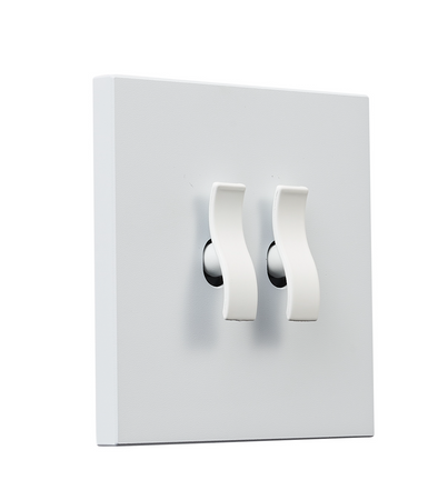 Włącznik podtynkowy podwójny / schodowy TOGGLICA WAVE kwadratowy BIAŁY MAT