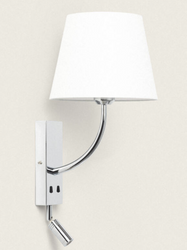 Kinkiet hotelowy Ścienny z Oświetleniem do Czytania 2,5W Metalowy Silver-Teylo Conne biały