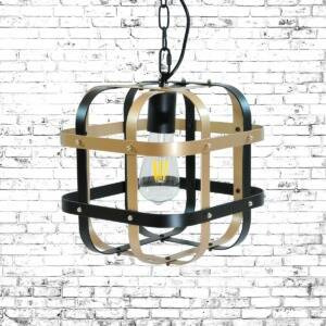 Lampa wisząca KLATKA-1 czarno-złota E27