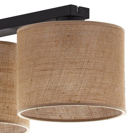 Nowoczesna lampa sufitowa juta brązowa 2xE27