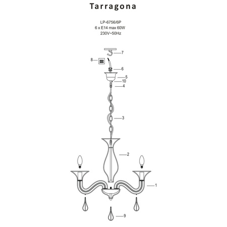 Tarragona 6 lampa wisząca LP-6756/6P