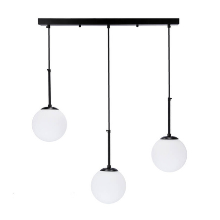 Pompei lampa wisząca czarny 3X40W E27 klosz biały 33-09609