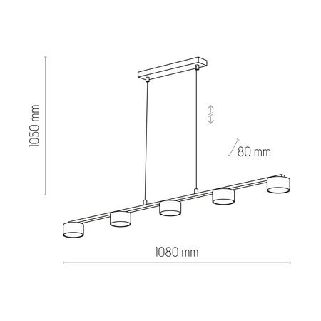 Lampa wisząca DALLAS Black 5xGX53