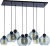Szklana lampa wisząca 8 kul E27 grafit