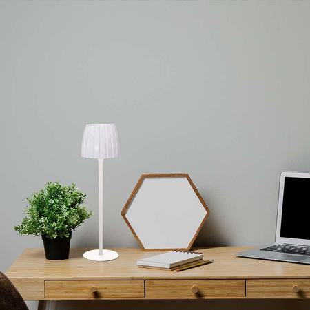 Lampka Biurkowa Nocna V-TAC 2,7W LED 34cm Ładowanie USB Ściemnianie Biała 