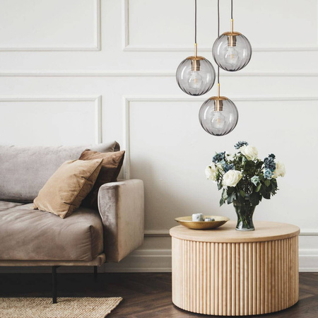 Lampa wisząca sufitowa szklana PANDORA szara