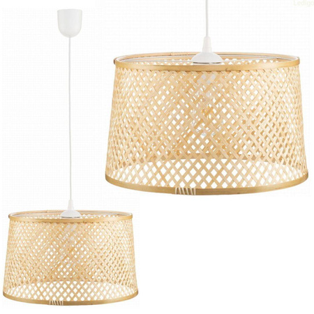 Lampa wisząca BOHO bambusowa walec TH2B 30cm