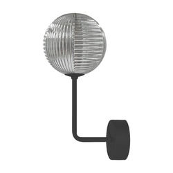 Kinkiet z kloszem do korytarza, czarny-grafit K-5718 z serii GRETA