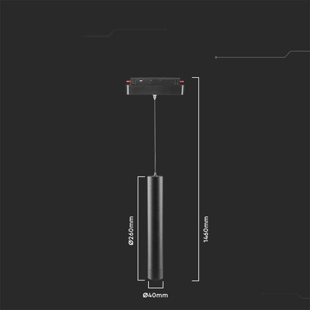 Oprawa Projektor Szynosystem SMART 48V V-TAC 8W LED CCT 30st SMART WiFi TRACKLIGHT Czarna VT-908D 2700K-6400K 700lm 3 Lata Gwarancji