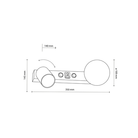 Kinkiet VOX GU10/G9 + USB