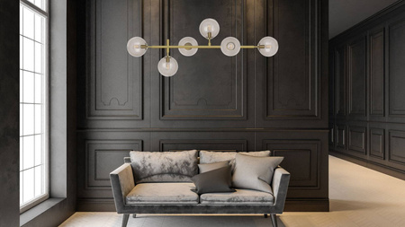 Light prestige Alisa wisząca czarna / białe kulki LP-005/6P BK/WH