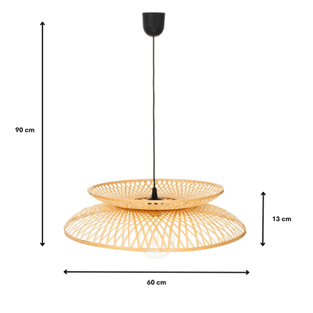 Lampa wisząca  boho ZEN bambusowa duża 60cm TH07