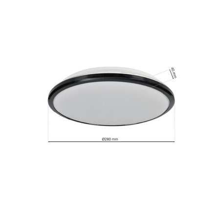 Plafon LED TERMA BLACK 18W Ø280 mm IP44